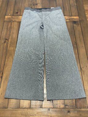 Banana Republic Herringbone Tweed Wide-Leg Trousers - Gray/Black - Size 14